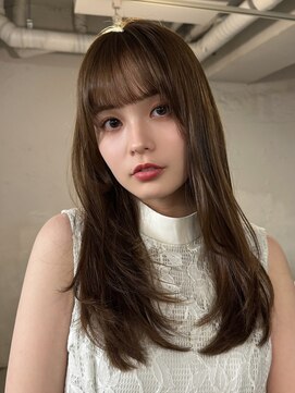 ファルベ(Farbe) ザクザクレイヤー/ワンカール/ウエットヘア/オリーブベージュ