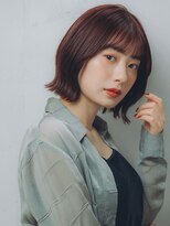 センスヘア(SENSE Hair) 外ハネボブ/切りっぱなしボブ/艶カラー/暖色カラー//大人ボブ
