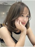 ボブルフネビージュ小顔顔周りカット黒髪韓国レイヤーカット博多