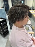 特殊パーマホワイトメッシュ