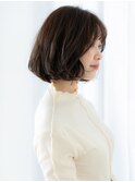 暖色系カラー大人美人ミストバング小顔ボブh小山20代30代40代