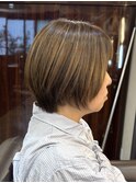 前下がり丸みショート◎白髪ぼかしハイライト【池袋/ショート】