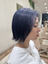 モリオフロムロンドン 大宮店(morio from London)&nbsp;【かほ】ケアブリーチ×ブルーカラー