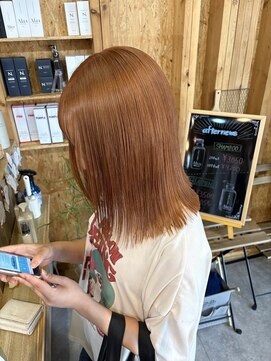 アフターニュース 新潟(afternews) アプリコットベージュ/ダブルカラー/ケアブリーチ/髪質改善/新潟