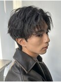 天神大名シャドウパーマスパイラルパーマ海外風マレットヘア福岡