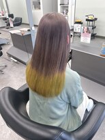ガルボヘアー 桟橋店(garbo hair)&nbsp;推しカラー　ケアブリーチ　グレージュ　黄色