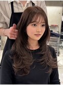 韓国ヘアーハッシュカットレイヤーカットハイライトカラー