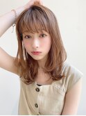 ミディアムレイヤー、外ハネボブ、グレージュ☆