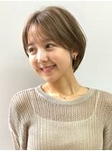 透明感カラー ボブ 前髪 ショート カラー ブリーチ&ダブルカラー