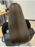 韓国風透明感カラーブリーチダブルカラーミルクティーベージュ
