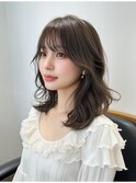 ミディアムレイヤーカット_顔周り前髪カット調布韓国ブリーチ