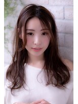 ヘアーアートシフォン 池袋西口店(Hair art chiffon)&nbsp;切りっぱなしハイライトカラー濡れ髪ココアブラウンカーリー