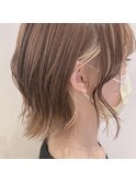 ハニーベージュ×インナーブロンド/インナーカラー/くびれヘア