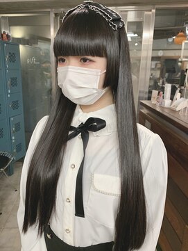 ギフトサニーサイド(gift sunny side) 重めぱっつん姫カット＊ロングヘア