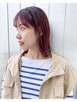 ジュリエッタ(giulietta)&nbsp;レイヤーボブ　グラデーションカラー　ボルドー　ピンク