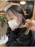 【futaba】切りっぱなしボブ×インナーカラー