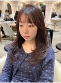 ■  黒髪カタログボブルフネビージュ小顔に見せるヘアワンレン