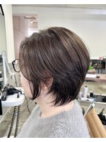 大人かわいい小顔ショートショートヘア30代40代50代白髪ぼかし