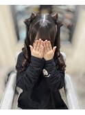 髪の毛りぼんツインテール