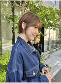 切りっぱなしボブエアリーロング美髪ピンクブラウン