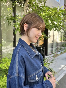 ラボヌールヘアーノーブル 新越谷店(La Bonheur hair noble) 切りっぱなしボブエアリーロング美髪ピンクブラウン