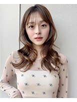 【MINX】くびれヘアアプリコットオレンジハイライトカラー_銀座