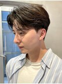 毛流れセンターパートニュアンスパーマ
