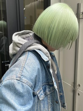 ソル 栄矢場町(SOL) ペールグリーン/グリーンカラー/ミニマルボブ/姫カット