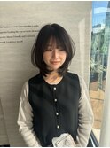 イメチェン/ピンクベージュ/アンブレラカラー/前髪/渋谷