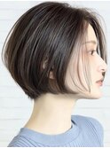 【40代50代60代】前下がりショートボブ/前髪なし/面長カバー