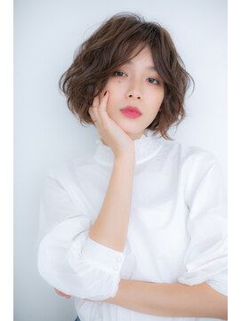 カバーヘア イヴ 戸頭店(COVER HAIR EVE) くせ毛風カール小顔アシンメトリー大人ボブZ戸頭20代30代40代