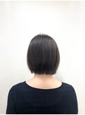 ショートボブ/小顔ショート/暗めカラー/40代50代60代/白髪染め