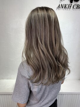 アンク クロス 池袋北口店(ANKHCROSS) 《アンククロス 岩本》ホワイトメッシュ ブロンドベージュ