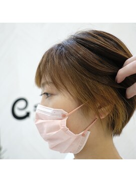 イースタイルコムズヘア 柳通り店(e-style com's hair) ショート+インナーカラー#バイカラー#フェイスフレームカラー