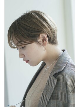 ガーデン タチカワ(garden tachikawa) 20代30代大人かわいい耳掛けショート×ハイライトべージュ