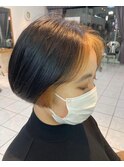 フェイスフレミングインナーうるツヤ耳だしショートマチルダボブ