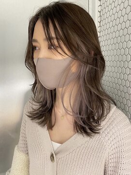 サイン 渋谷(SIGN) インナーカラーレイヤーカットイヤリングカラーミディアムヘア