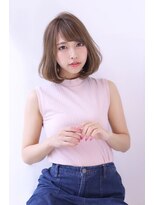 オーロ 西大寺店(ORO)&nbsp;顎ラインが可愛いミルクティーボブ