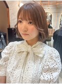 【北澤華】暗髪カラー切りっぱなしボブ/縮毛矯正