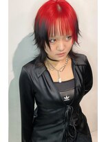 ココ 本八幡(KOKO) □＃ルーツカラー＃レイヤーカット#ウルフ#インナーカラー＃赤
