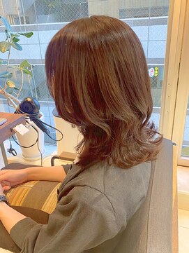 ヘアリゾート粋 ティガ 池袋店(tiga) 韓国風外ハネくびれレイヤー/マロンブラウン