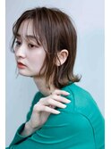 ナチュラルボブくびれヘアアプリコットオレンジ20代30代40代50代