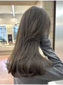 ブリーチなしダブルカラーオリーブベージュグレージュ秋カラー