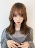 美髪レイヤーカット/顔まわりレイヤー/くびれミディアムレイヤー