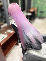オズ 梅田店(OZ)&nbsp;#ラベンダーピンク＃インナー水色＃スーパーロング＃艶髪