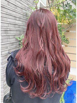 ナチュラル 博多店(Natural) ピンクバイオレット×波巻きロング