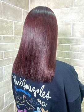 トリエラ 池袋(TRIELA) ブリーチ無しダブルカラーワインレッド