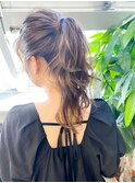ヘアセットポニーテール結婚式ドレスヘア/浴衣