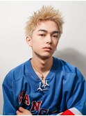 フェザーパーマ/ブルーブラック/刈り上げセンターパート[新宿]