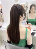ストレートハーフアップ